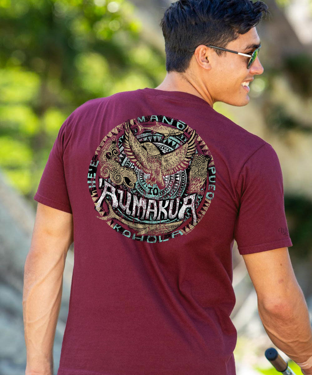 Aumakua Circle - Wine Dyed Short Sleeve Crewneck T-Shirt 2 Aumakua Circle - Wine Dyed Short Sleeve Crewneck T-Shirt