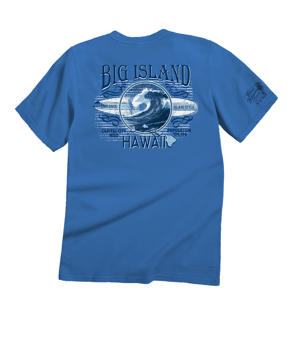 Big Island Best - Blue Hawaii Dyed Short Sleeve Crewneck T-Shirt