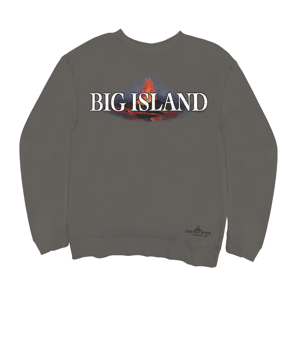 Big Island Kilauea - Crater Dyed® Long Sleeve Sweatshirt