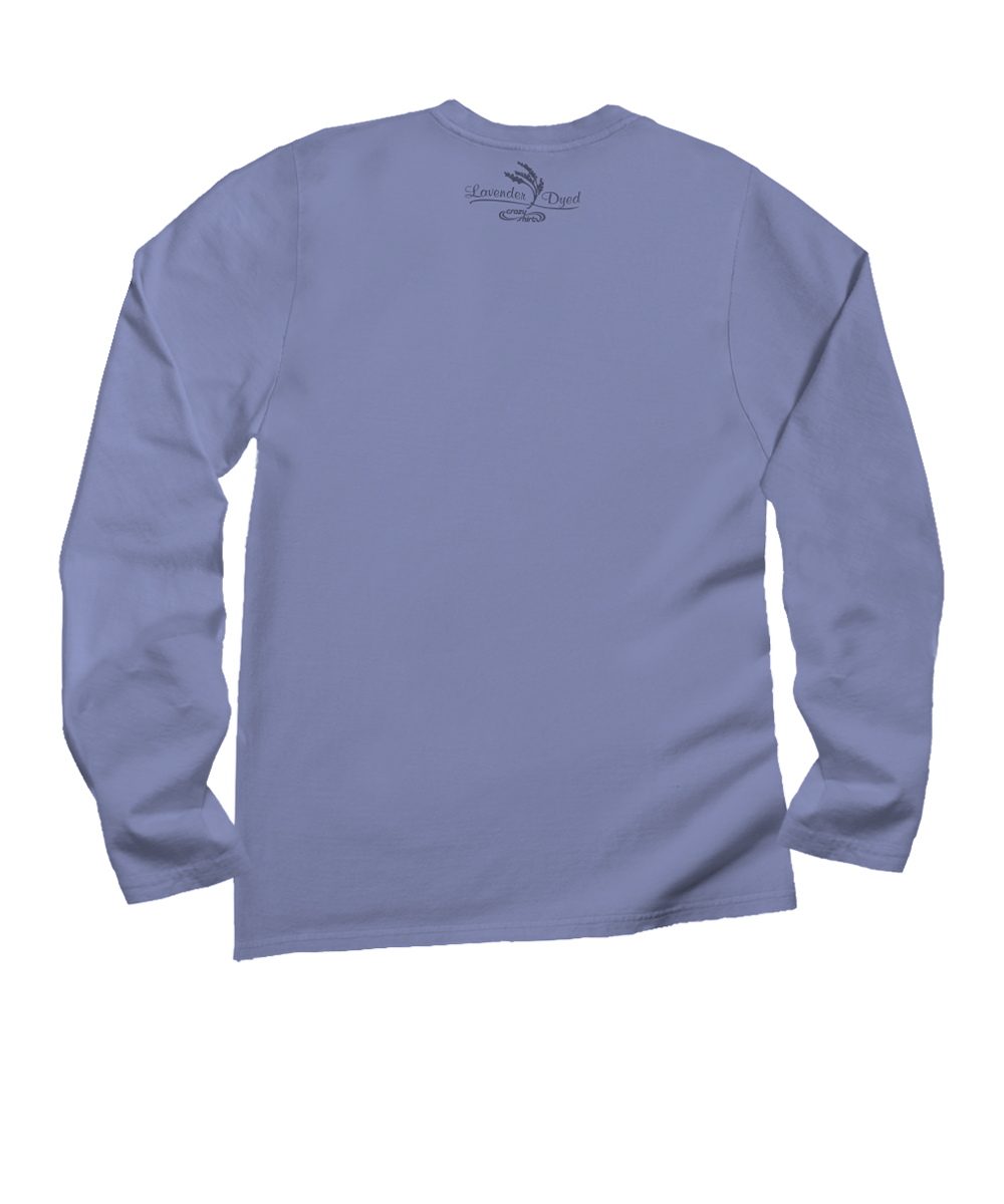 Wyland® Whale Tail Brushed - Lavender Dyed Long Sleeve Crewneck T-Shirt 4 Wyland® Whale Tail Brushed - Lavender Dyed Long Sleeve Crewneck T-Shirt