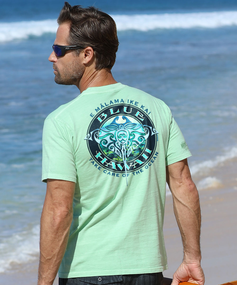 Blue Hawaii Dive - Key Lime Dyed Short Sleeve Crewneck T-Shirt 2 Blue Hawaii Dive - Key Lime Dyed Short Sleeve Crewneck T-Shirt