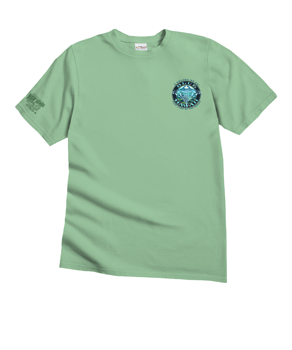 Blue Hawaii Dive - Key Lime Dyed Short Sleeve Crewneck T-Shirt 4 Blue Hawaii Dive - Key Lime Dyed Short Sleeve Crewneck T-Shirt