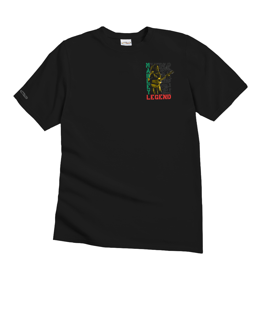 Bob Marley Legend - Black Short Sleeve Crewneck T-Shirt 4 Bob Marley Legend - Black Short Sleeve Crewneck T-Shirt