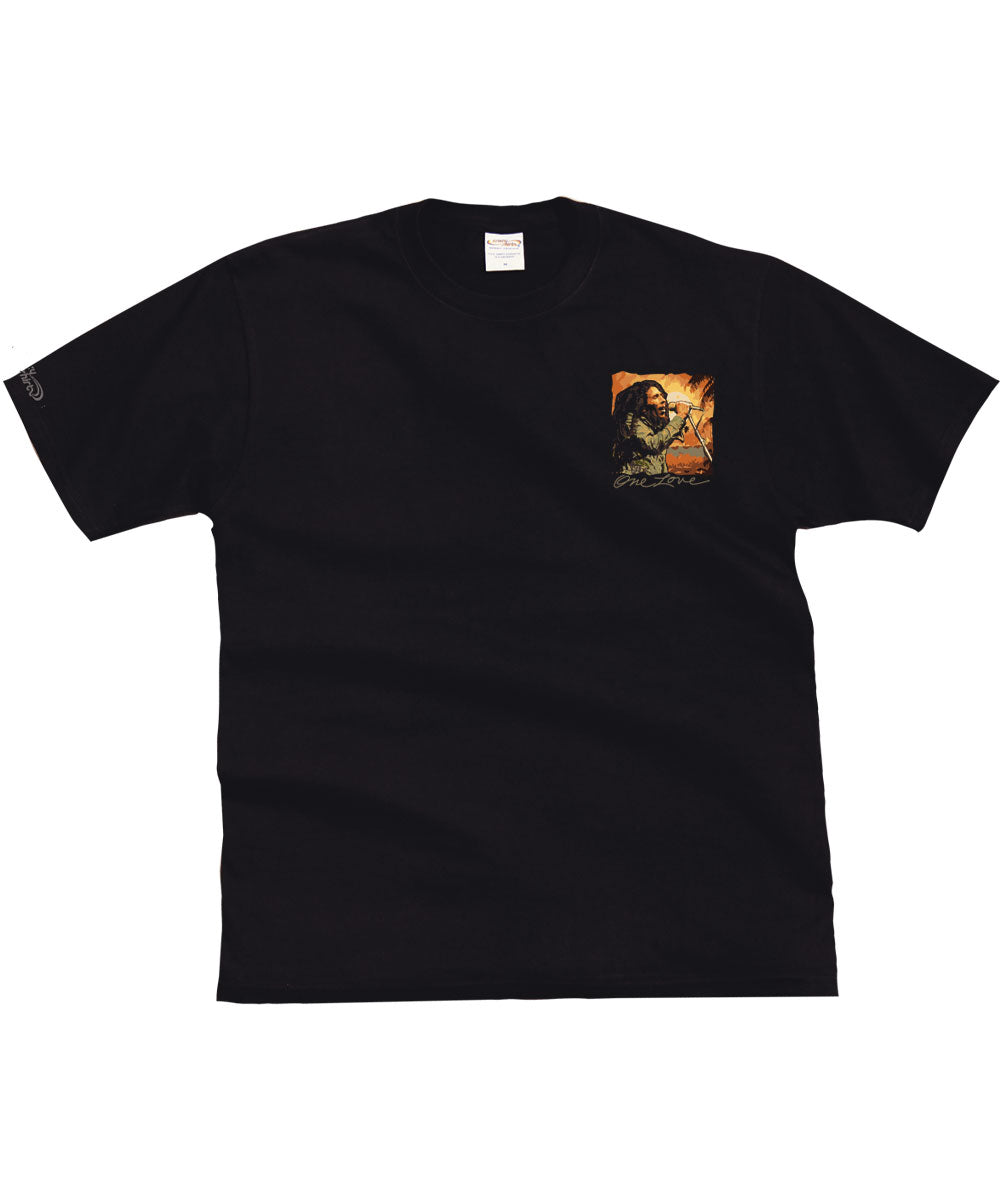 Bob Marley One Love - Black Short Sleeve Crewneck T-Shirt 2 Bob Marley One Love - Black Short Sleeve Crewneck T-Shirt