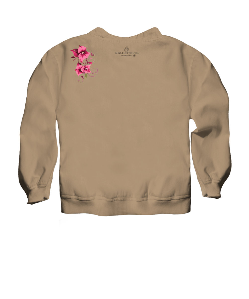 Bougainvillea Vines - Kona Coffee Dyed Long Sleeve Lightweight Pullover 4 Bougainvillea Vines - Kona Coffee Dyed Long Sleeve Lightweight Pullover