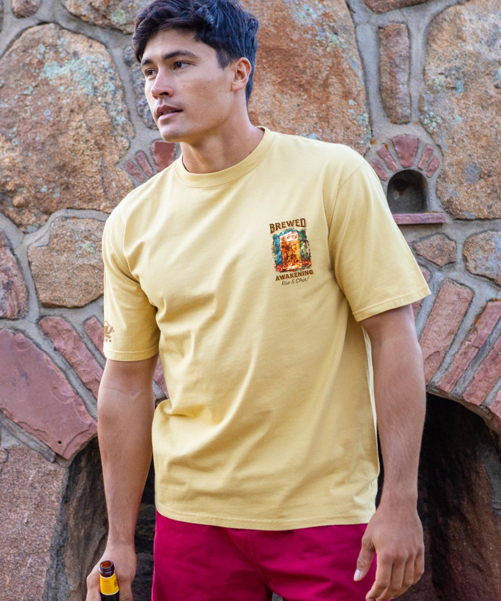 Brewed Awakening - Beer Dyed Short Sleeve Crewneck T-Shirt 3 Brewed Awakening - Beer Dyed Short Sleeve Crewneck T-Shirt
