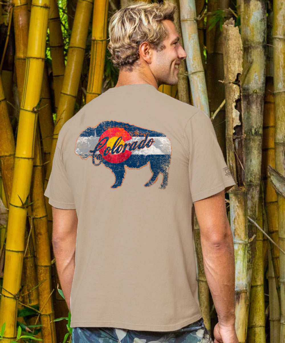 Buffalo Flag - Kona Coffee Dyed Short Sleeve Crewneck T-Shirt 2 Buffalo Flag - Kona Coffee Dyed Short Sleeve Crewneck T-Shirt