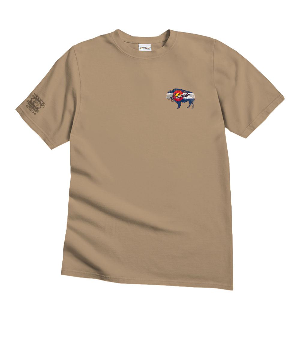 Buffalo Flag - Kona Coffee Dyed Short Sleeve Crewneck T-Shirt 4 Buffalo Flag - Kona Coffee Dyed Short Sleeve Crewneck T-Shirt