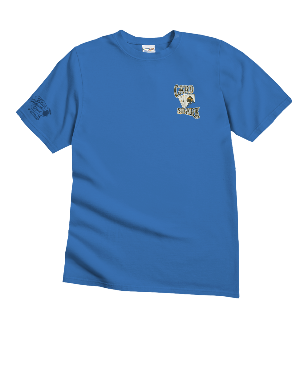Card Shark Grill - Blue Hawaii Dyed Short Sleeve Crewneck T-Shirt 2 Card Shark Grill - Blue Hawaii Dyed Short Sleeve Crewneck T-Shirt