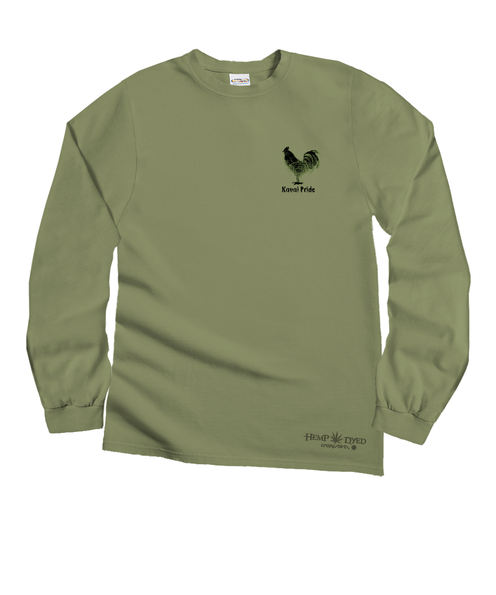 Chicken Scratch - Hemp Dyed Long Sleeve Crewneck T-Shirt 2 Chicken Scratch - Hemp Dyed Long Sleeve Crewneck T-Shirt