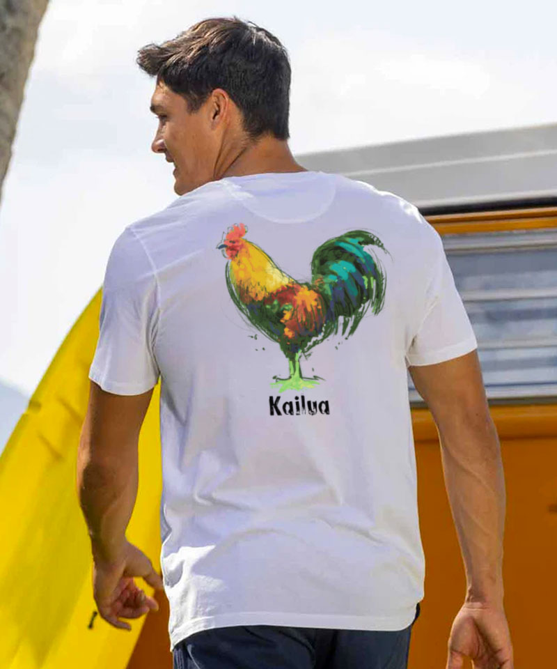 Chicken Scratch - White Short Sleeve Pima T-Shirt 2 Chicken Scratch - White Short Sleeve Pima T-Shirt