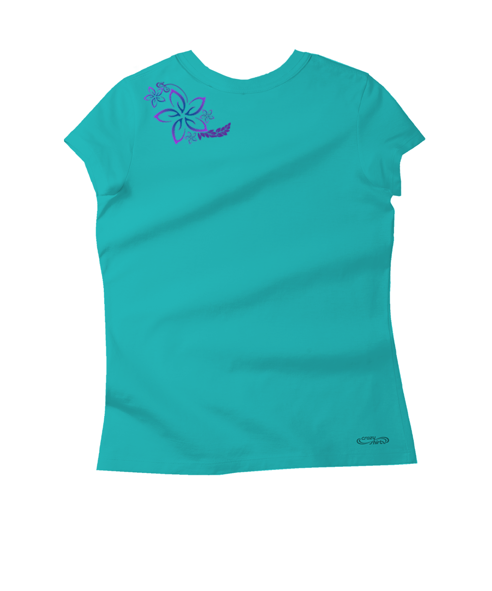 Circular Tribal Floral - Ocean Short Sleeve Pima T-Shirt 4 Circular Tribal Floral - Ocean Short Sleeve Pima T-Shirt