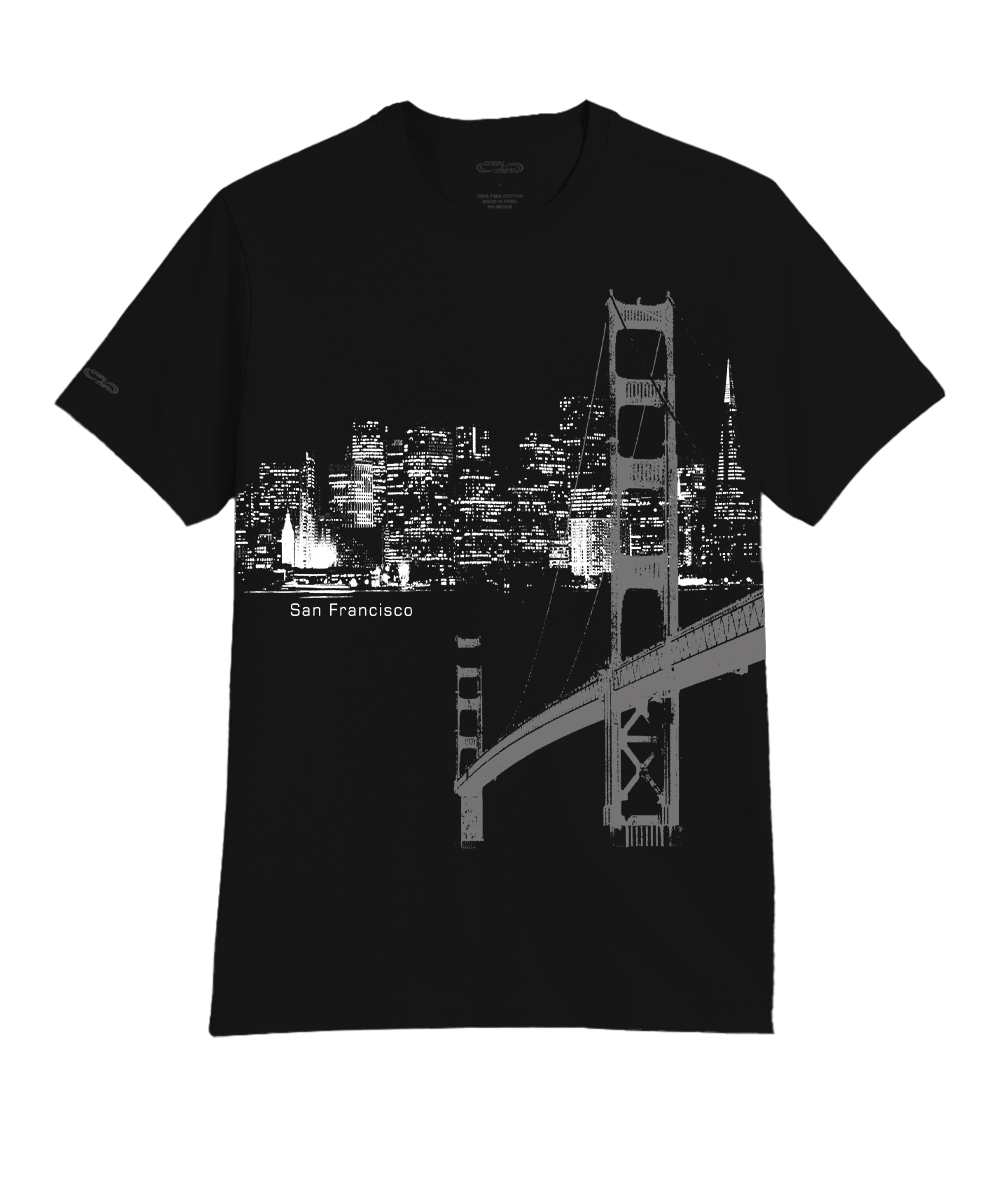 City Night - Jet Black Short Sleeve Pima T-Shirt