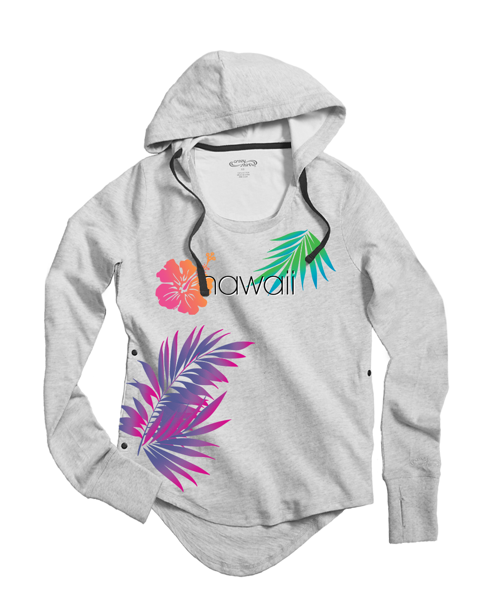 Club Logo - White Gray Heather Long Sleeve Harmony Hooded T 1 Club Logo - White Gray Heather Long Sleeve Harmony Hooded T