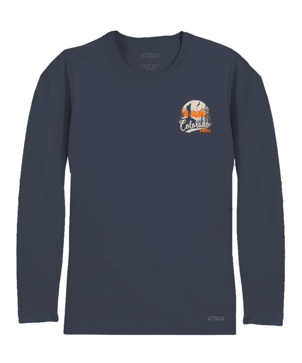 Colorado 14Ers - Smoke Long Sleeve Pima T-Shirt 2 Colorado 14Ers - Smoke Long Sleeve Pima T-Shirt