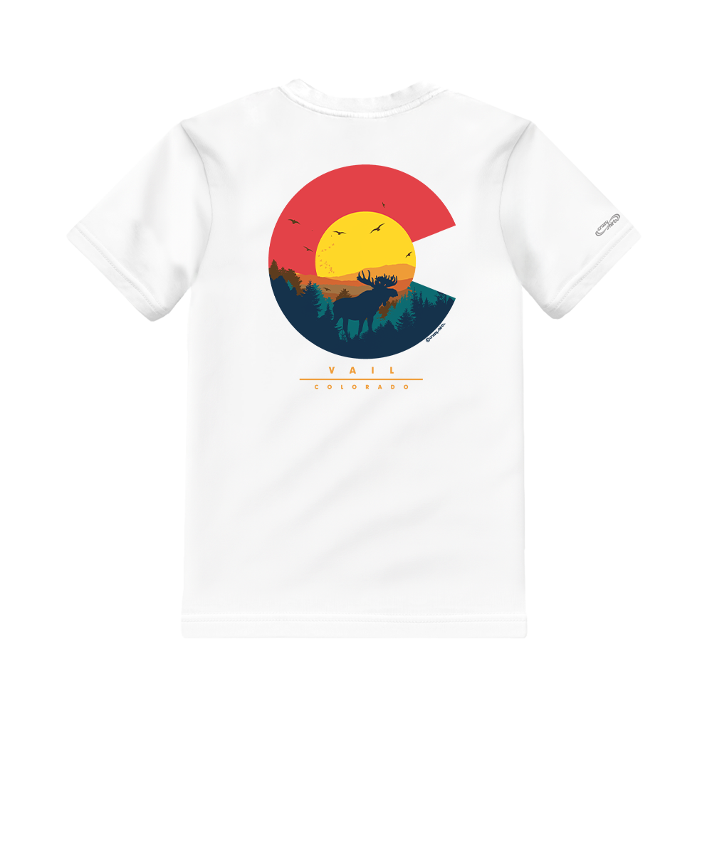 Colorado Moose - White Short Sleeve Crewneck T-Shirt