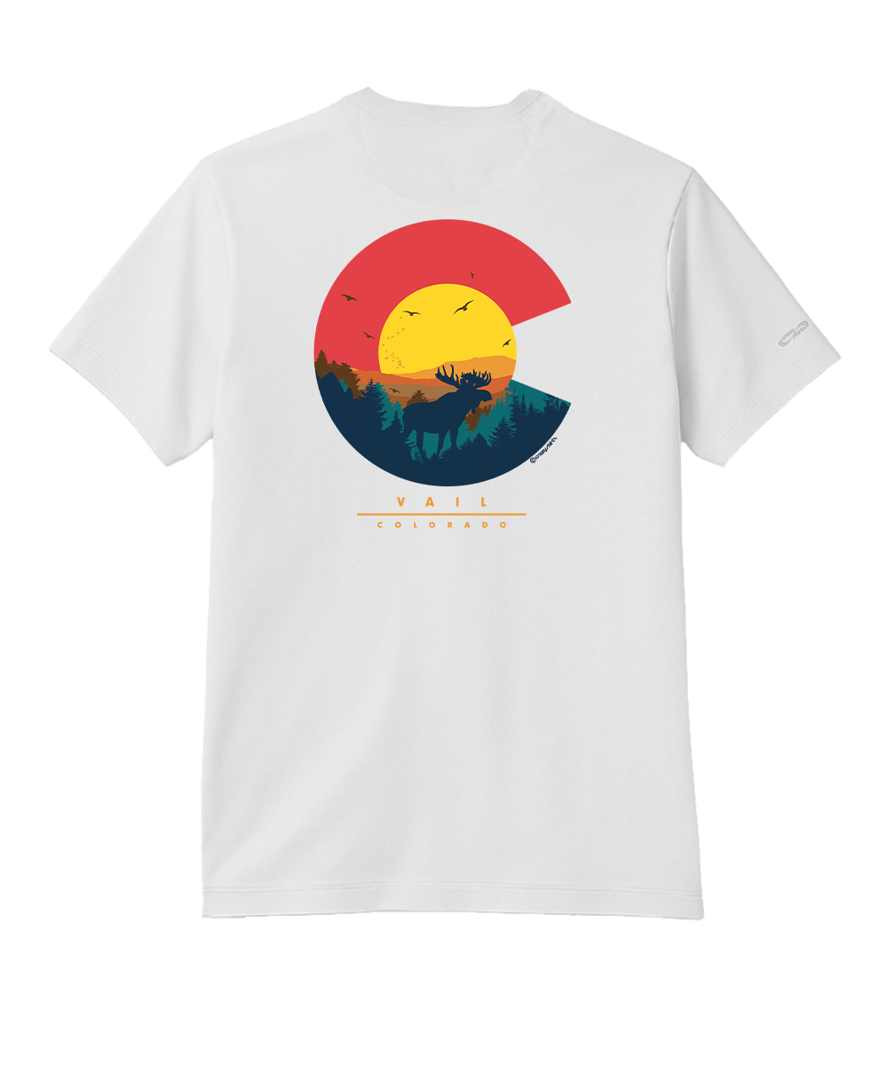 Colorado Moose - White Short Sleeve Pima T-Shirt