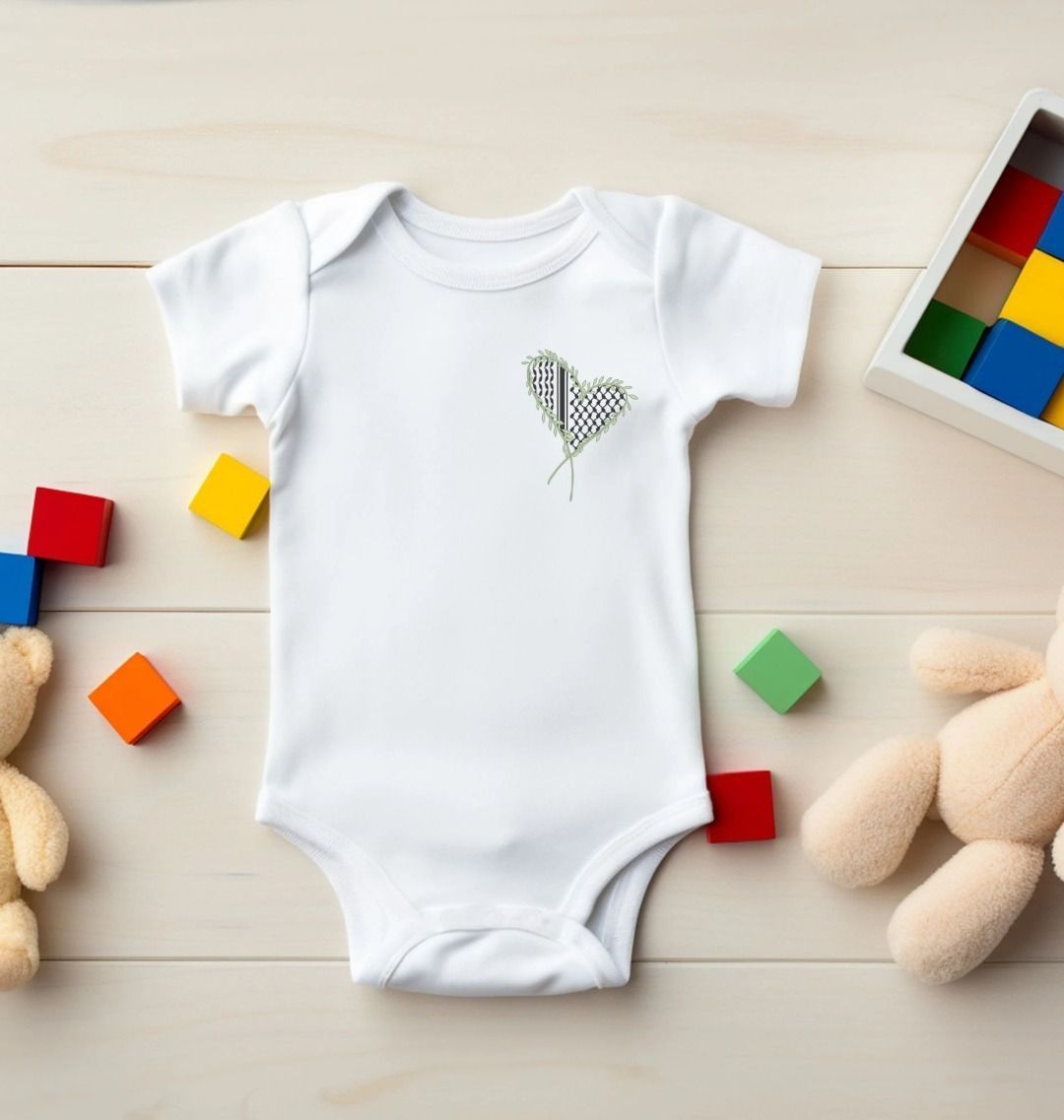 Keffiyeh "Heart " Baby Grow