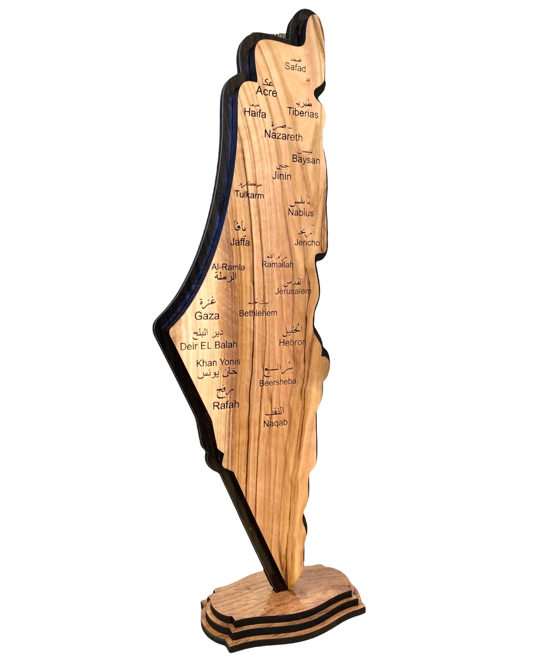 Olive Wood Palestine Map Tall 2 Olive Wood Palestine Map Tall