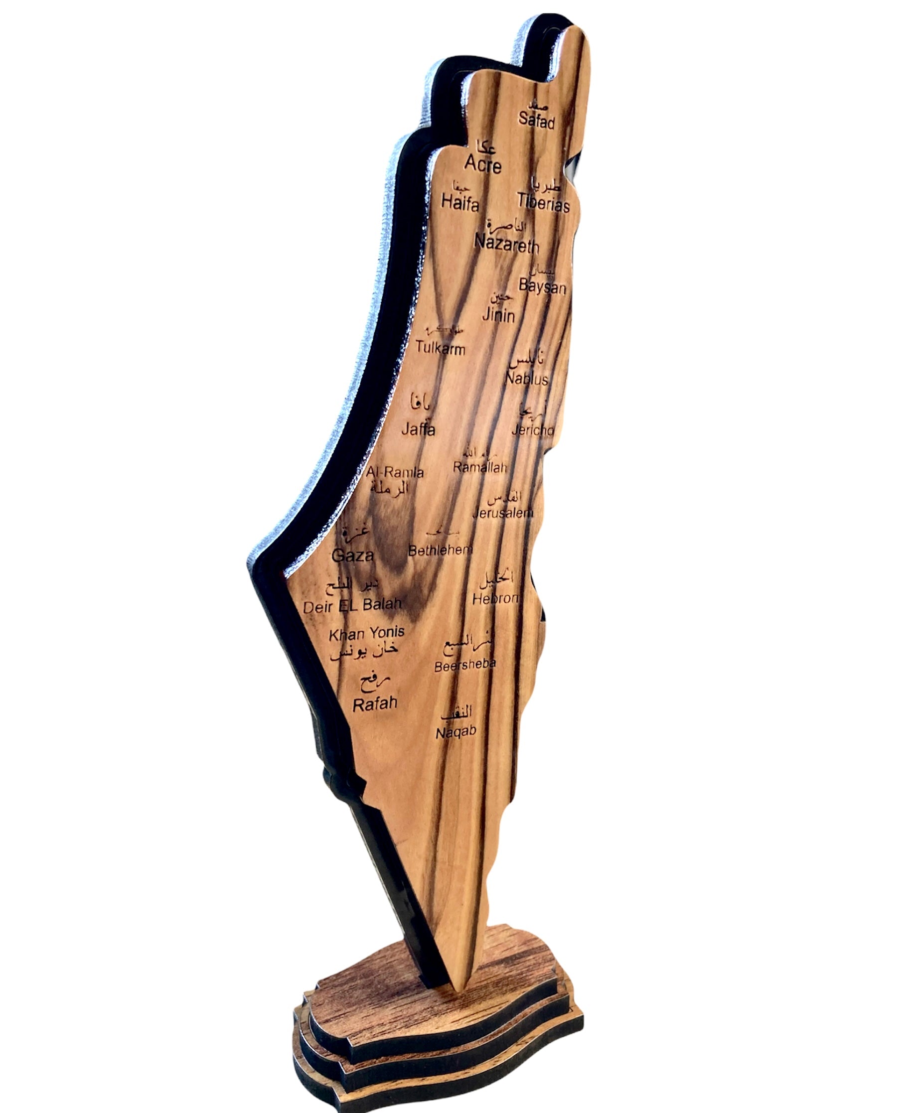 Olive Wood Palestine Map Tall 3 Olive Wood Palestine Map Tall