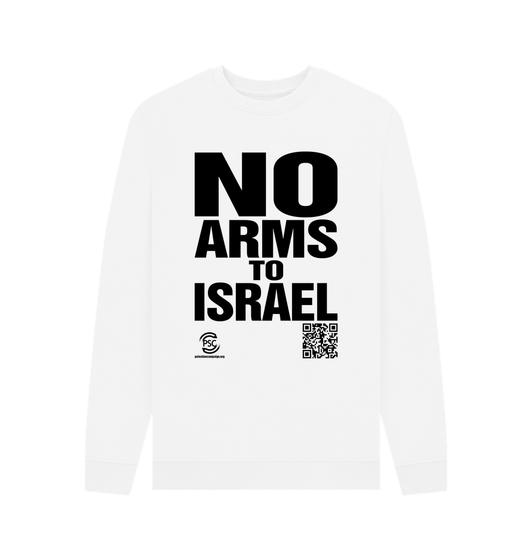 No Arms To Israel White Sweatshirt 1 No Arms To Israel White Sweatshirt