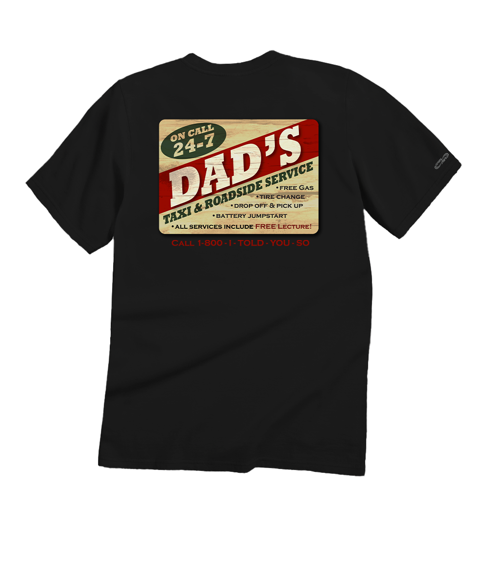 Dads Taxi - Black Short Sleeve Crewneck T-Shirt 1 Dads Taxi - Black Short Sleeve Crewneck T-Shirt