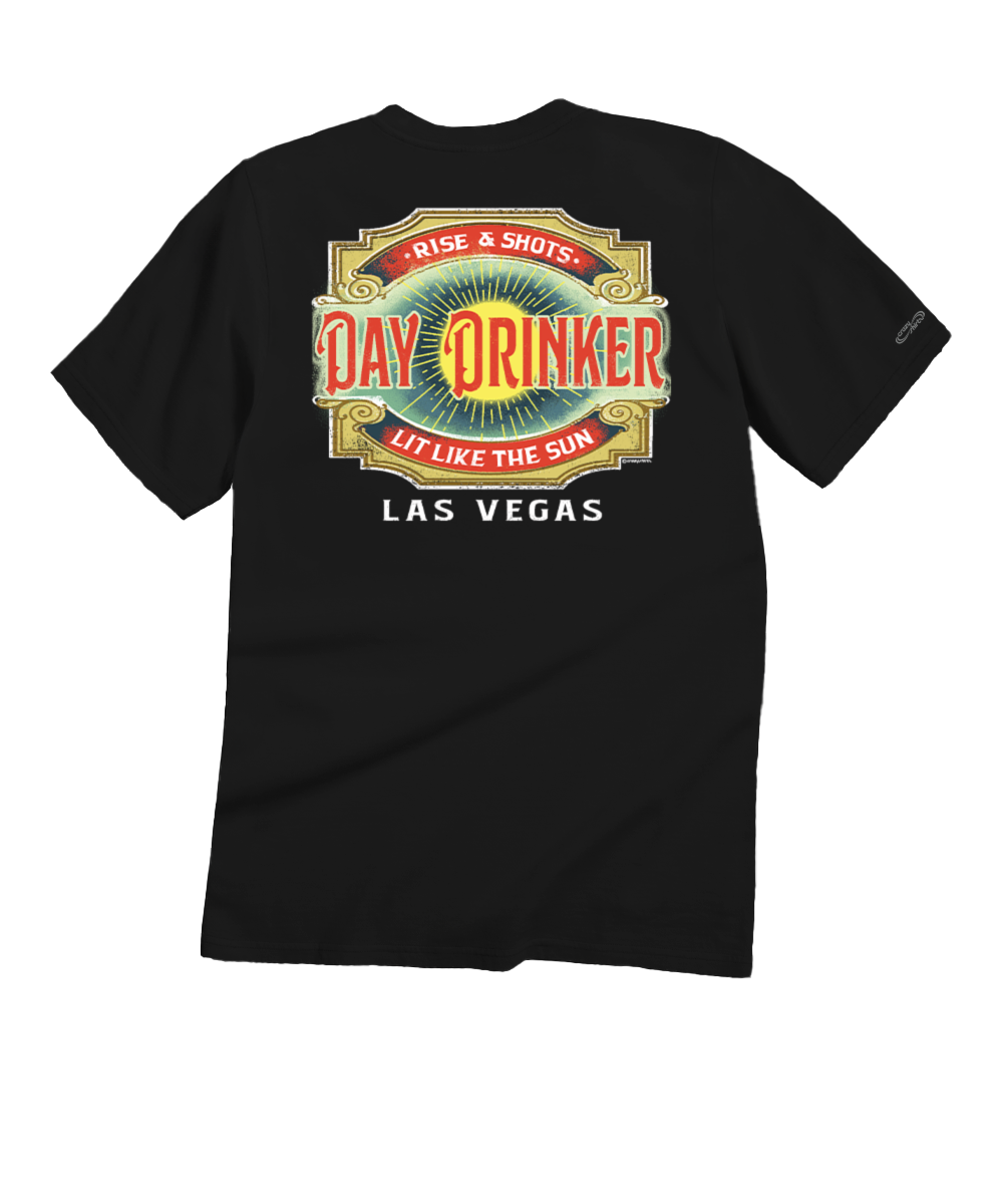 Day Drinker - Black Short Sleeve Crewneck T-Shirt 1 Day Drinker - Black Short Sleeve Crewneck T-Shirt