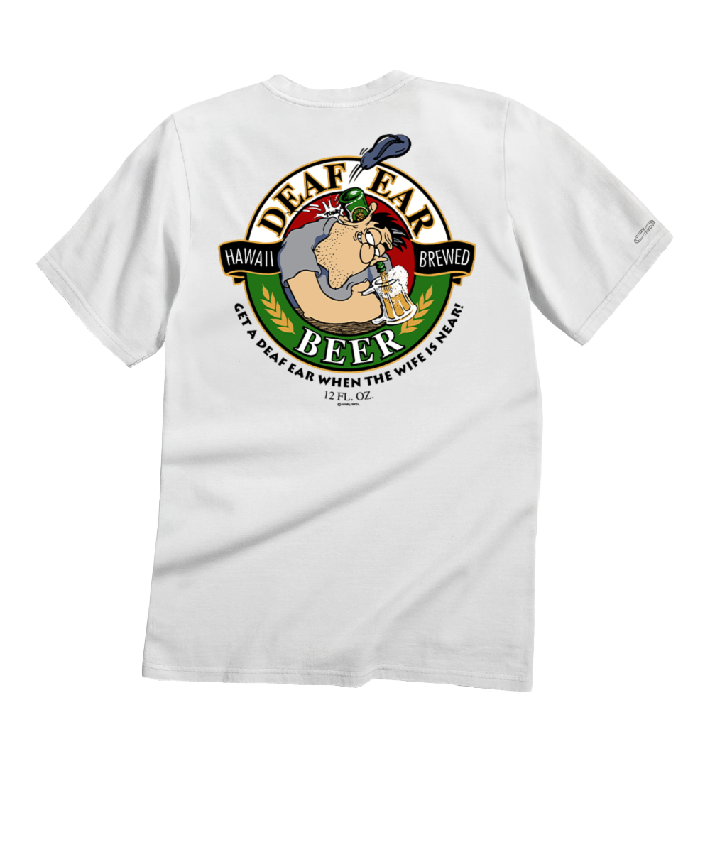 Deaf Ear Beer - White Short Sleeve Crewneck T-Shirt