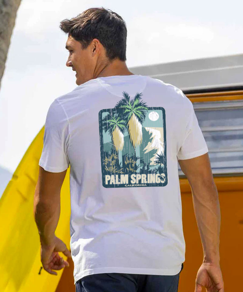 Desert Oasis - White Short Sleeve Pima T-Shirt 2 Desert Oasis - White Short Sleeve Pima T-Shirt