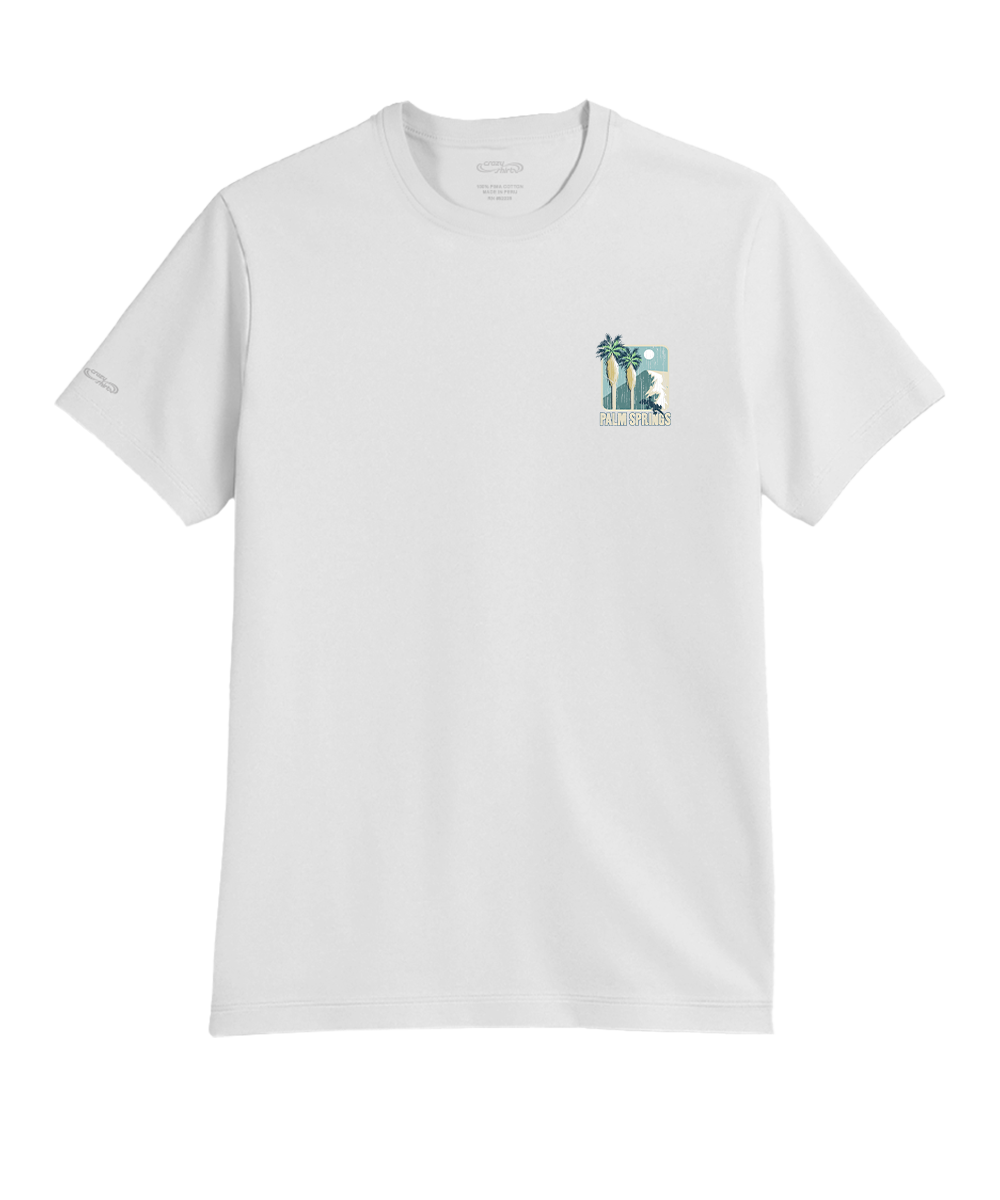 Desert Oasis - White Short Sleeve Pima T-Shirt 4 Desert Oasis - White Short Sleeve Pima T-Shirt