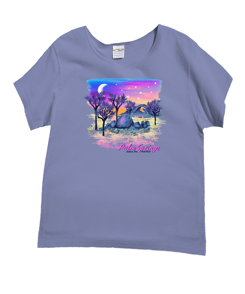 Desert Radiance - Lavender Dyed Short Sleeve Scoop Neck T-Shirt