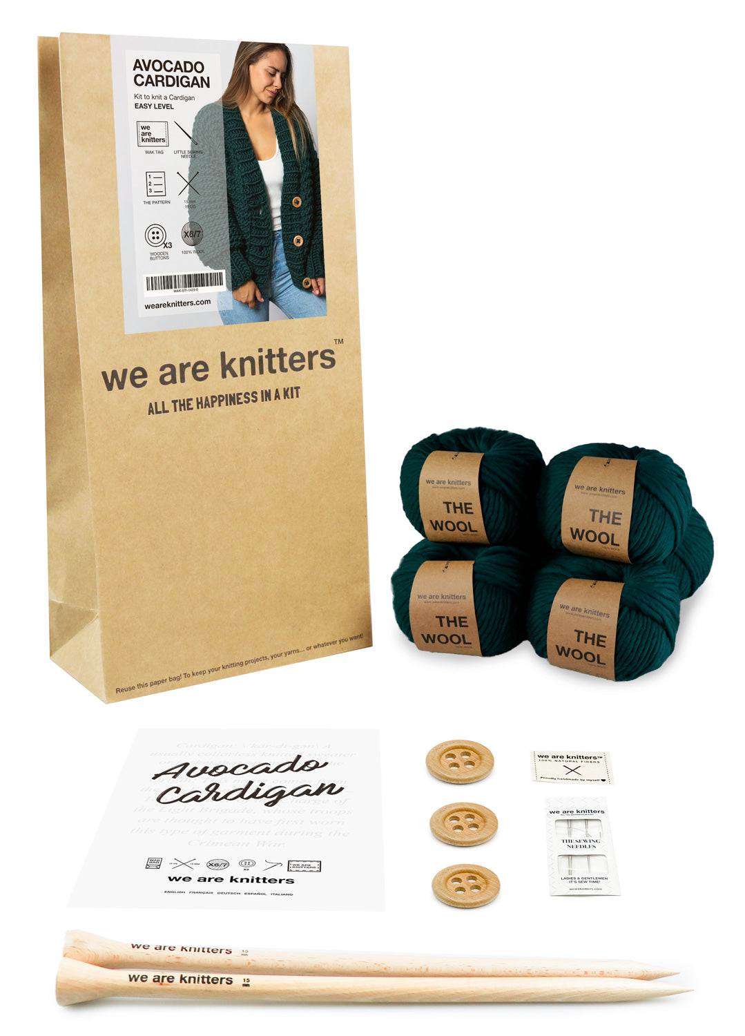 Avocado Cardigan Kit 3 Avocado Cardigan Kit