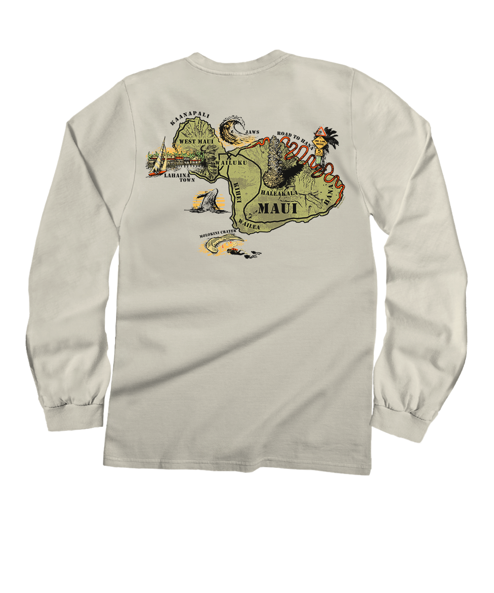 Destination Maui - Coconut Dyed Long Sleeve Crewneck T-Shirt