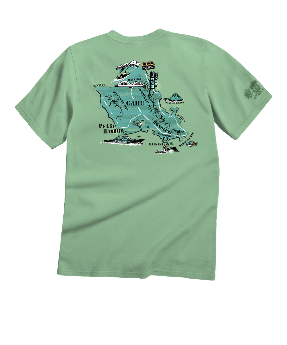 Destination Oahu - Key Lime Dyed Short Sleeve Crewneck T-Shirt
