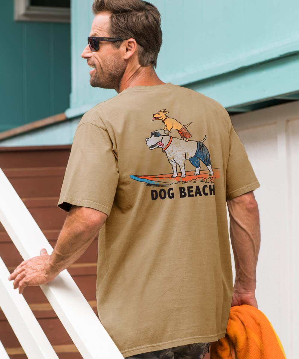 Dog Beach - Kona Coffee Dyed Short Sleeve Crewneck T-Shirt 2 Dog Beach - Kona Coffee Dyed Short Sleeve Crewneck T-Shirt