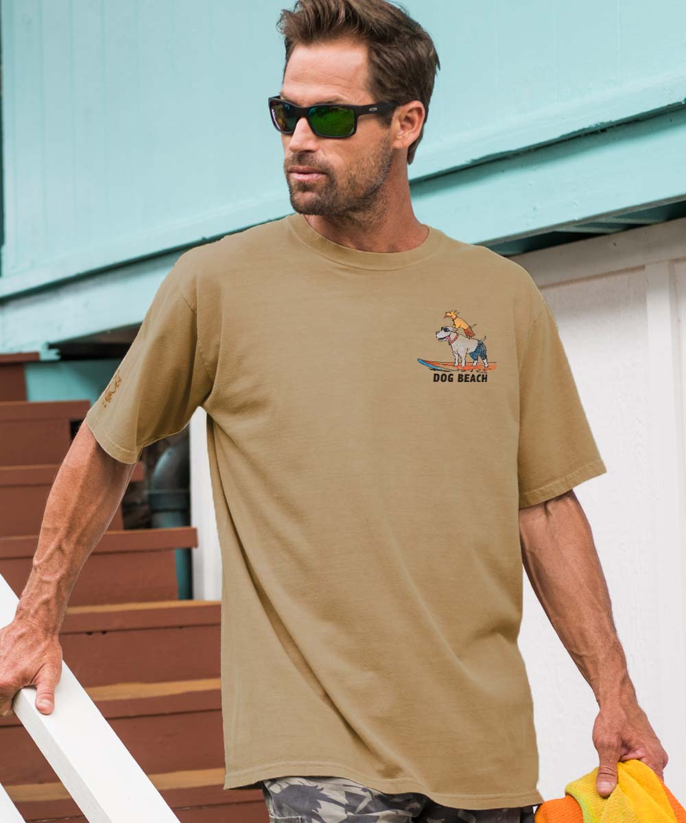 Dog Beach - Kona Coffee Dyed Short Sleeve Crewneck T-Shirt 3 Dog Beach - Kona Coffee Dyed Short Sleeve Crewneck T-Shirt
