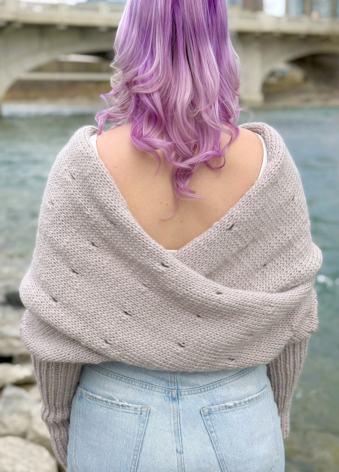 Easy Eyelet Sweater Scarf x @knitatude Kit - Petite Wool Version 2 Easy Eyelet Sweater Scarf x @knitatude Kit - Petite Wool Version