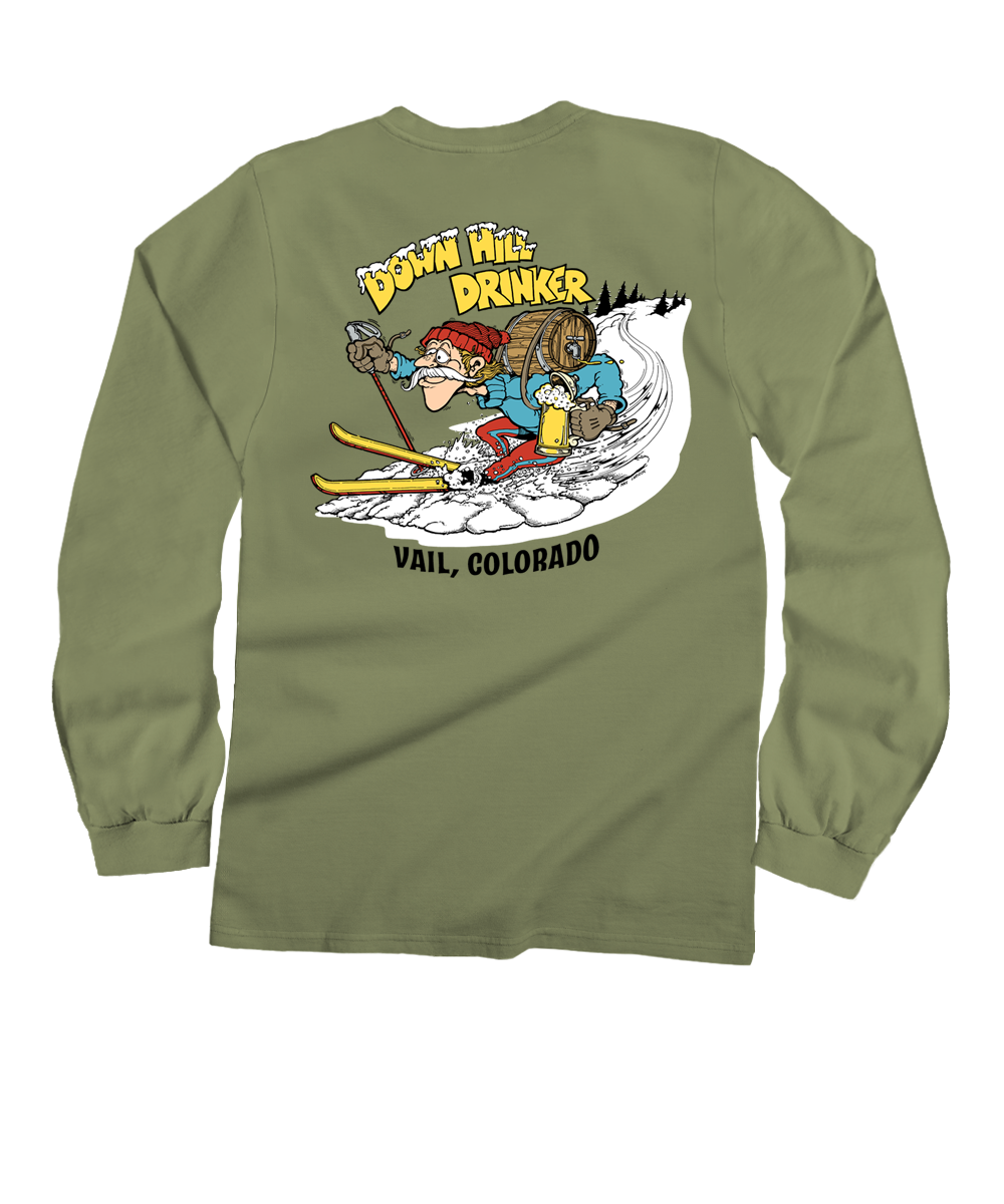 Downhill Drinker - Hemp Dyed Long Sleeve Crewneck T-Shirt