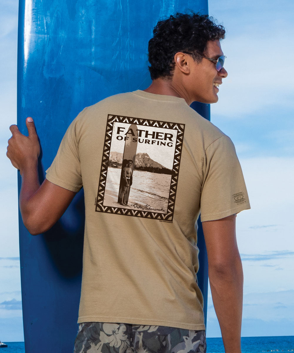 Duke Kahanamoku Father Of Surfing - Kona Coffee Dyed Short Sleeve Crewneck T-Shirt 2 Duke Kahanamoku Father Of Surfing - Kona Coffee Dyed Short Sleeve Crewneck T-Shirt