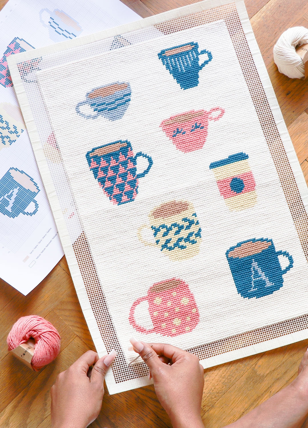 Coffee Cup Petit Point Pattern 1 Coffee Cup Petit Point Pattern