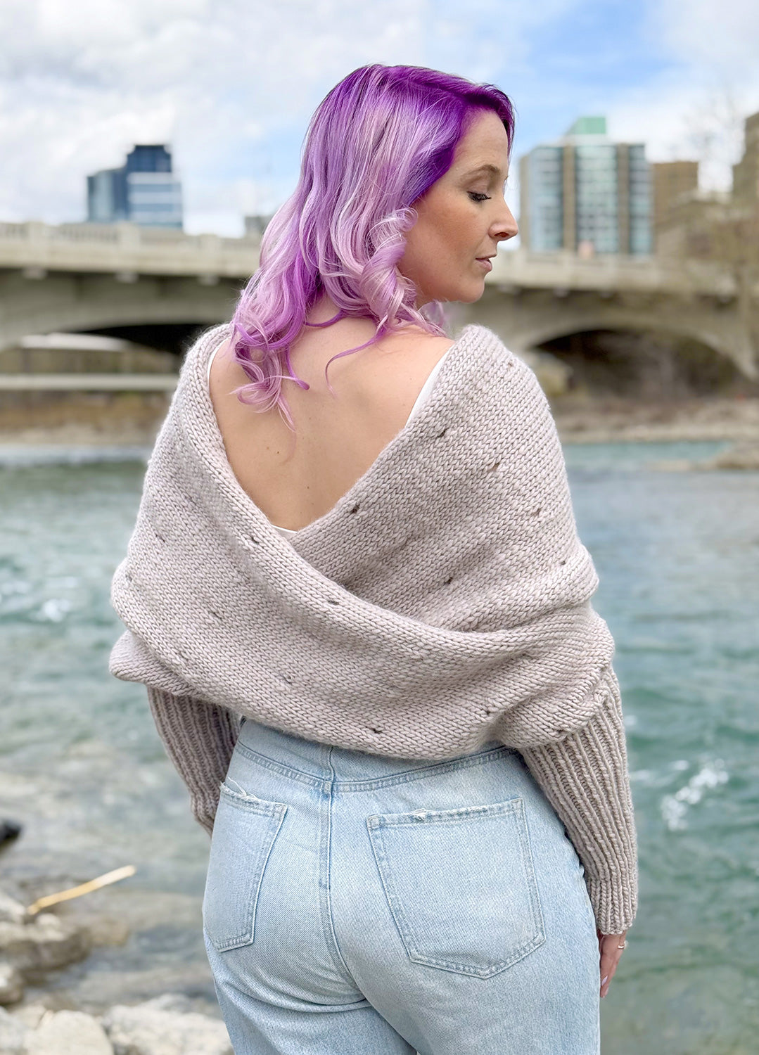 Easy Eyelet Sweater Petite Wool Version Pattern - Unique Apparel ...