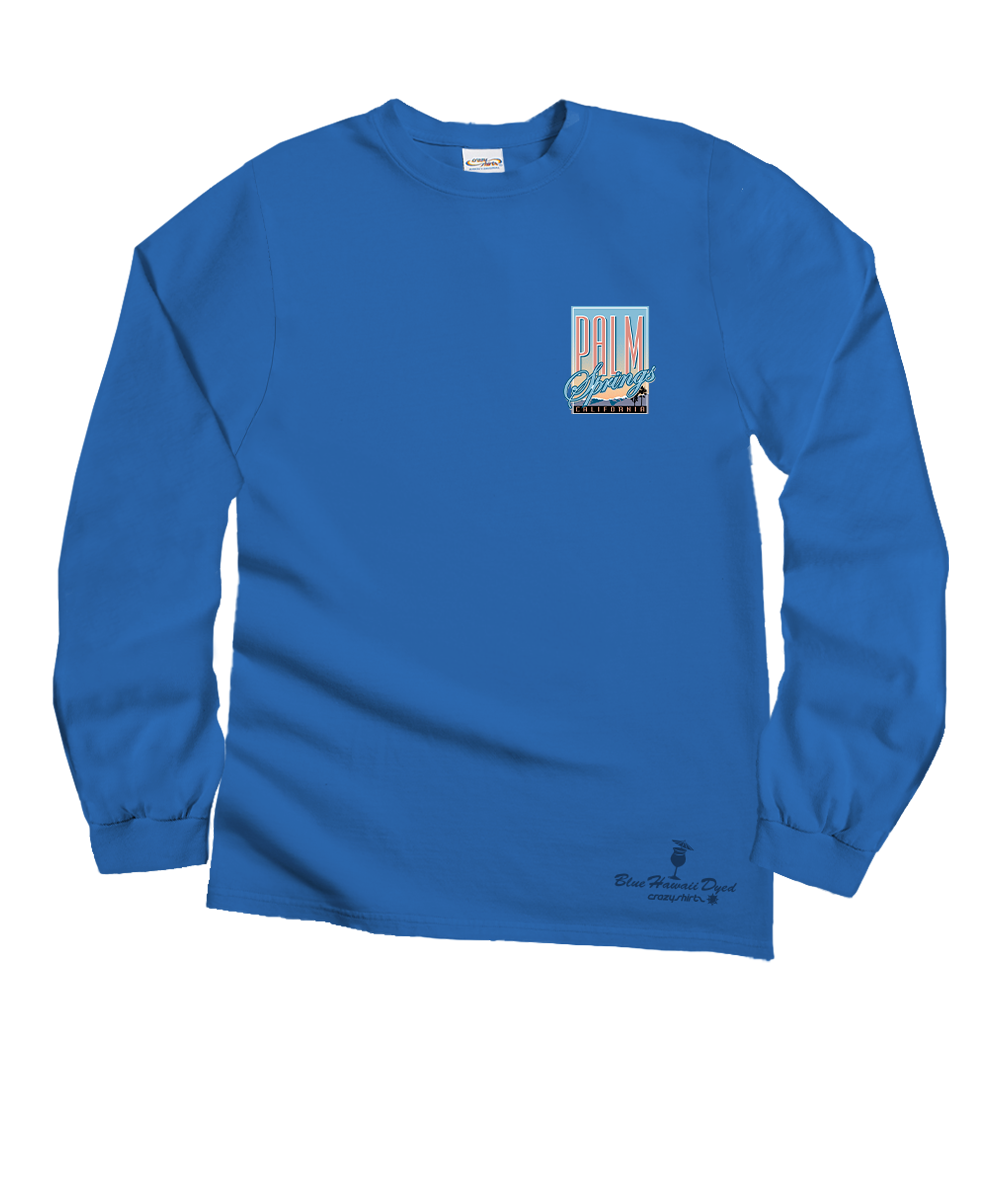 Fly Palm Springs - Blue Hawaii Dyed Long Sleeve Crewneck T-Shirt 2 Fly Palm Springs - Blue Hawaii Dyed Long Sleeve Crewneck T-Shirt