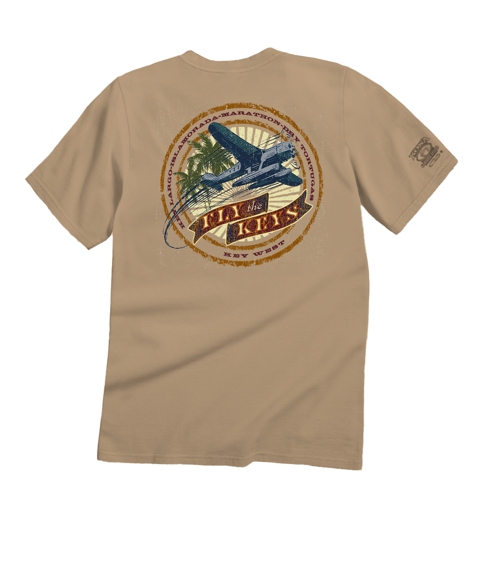 Fly The Keys - Kona Coffee Dyed Short Sleeve Crewneck T-Shirt
