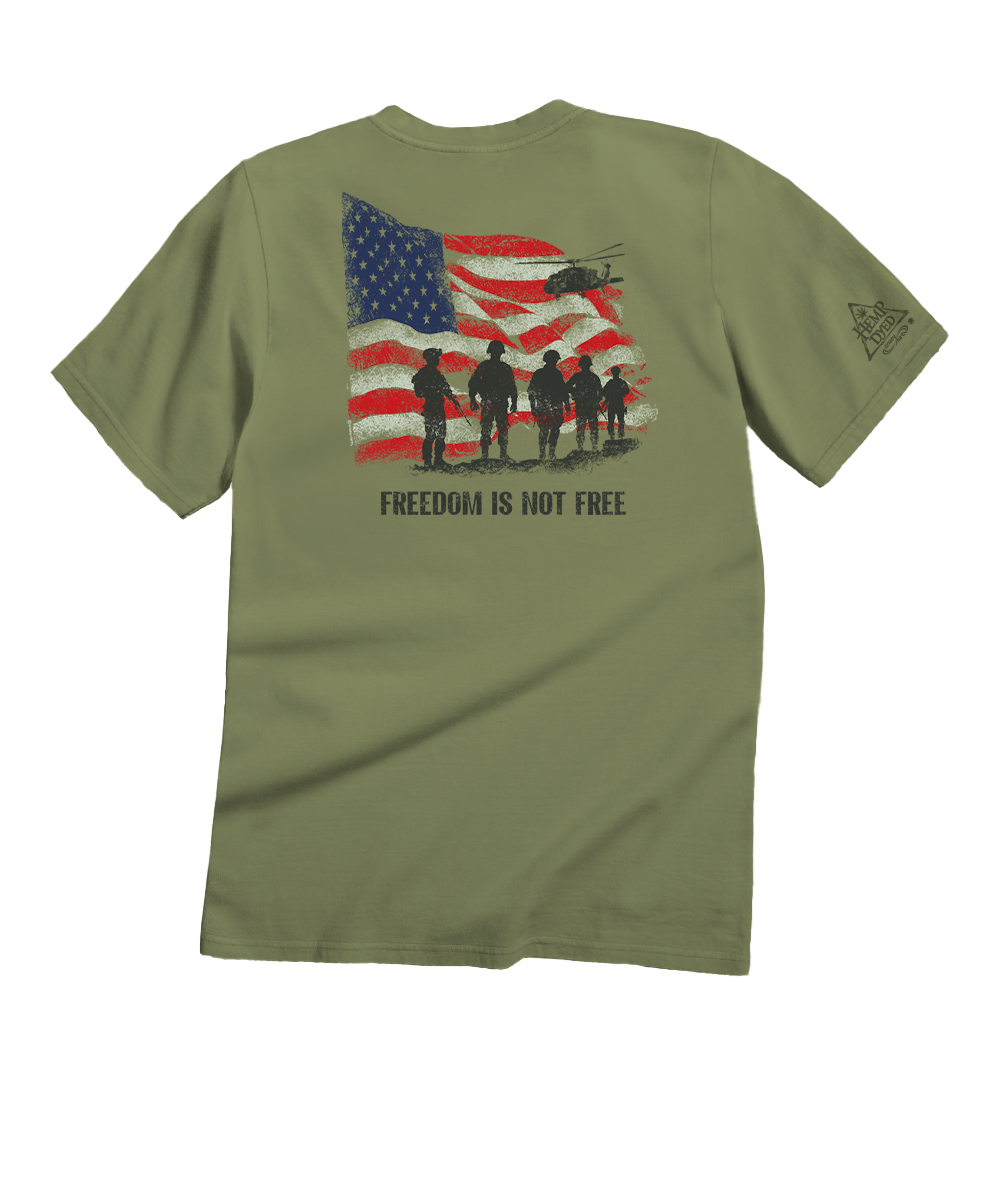 Freedom Is Not Free - Hemp Dyed Short Sleeve Crewneck T-Shirt