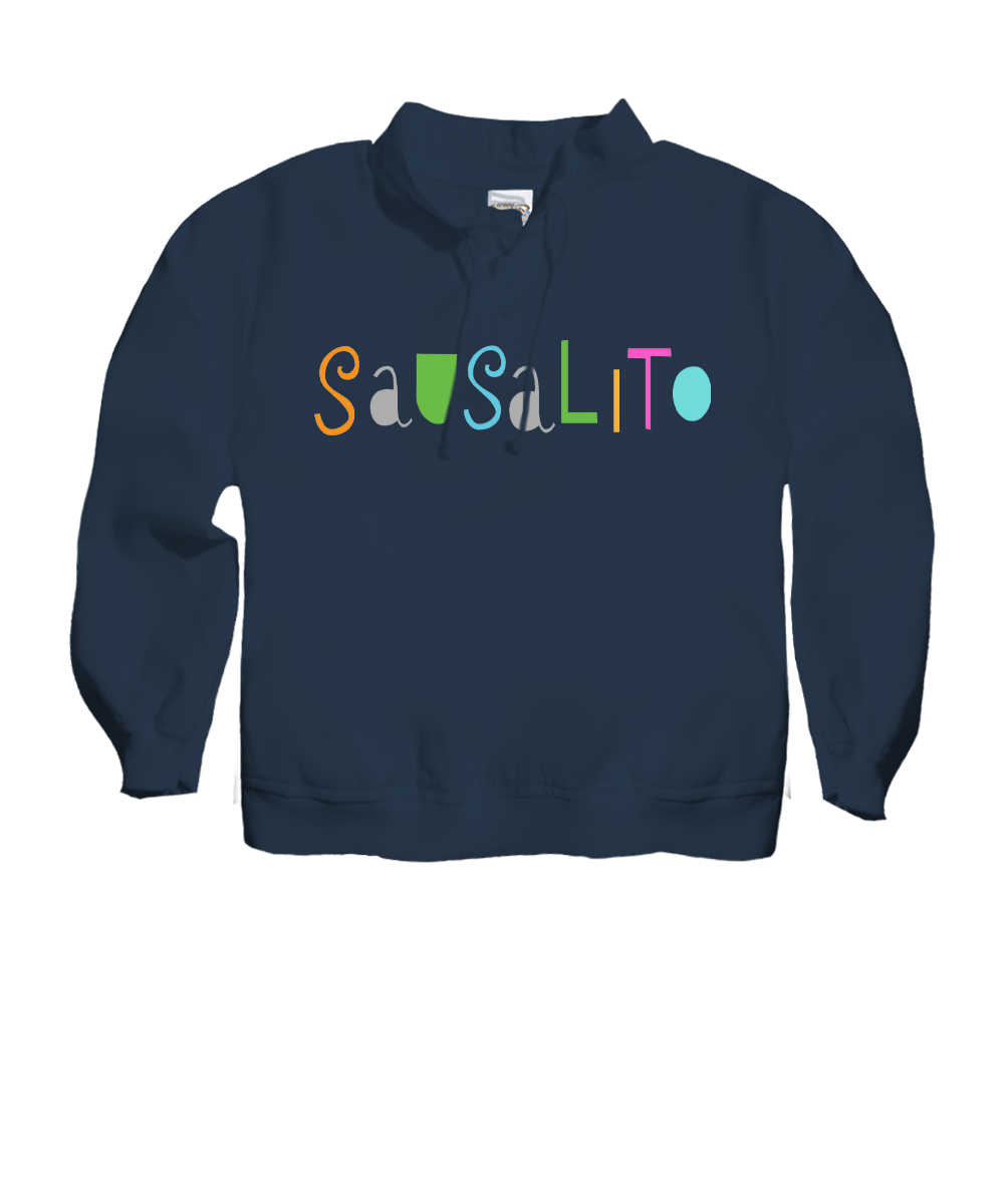 Fun Font - Navy Long Sleeve Lightweight Pullover