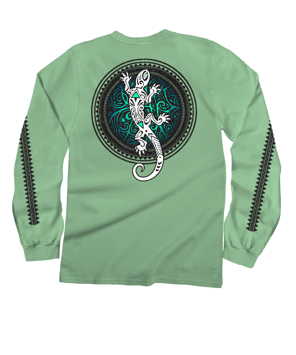 Gecko Sun - Key Lime Dyed Long Sleeve Crewneck T-Shirt