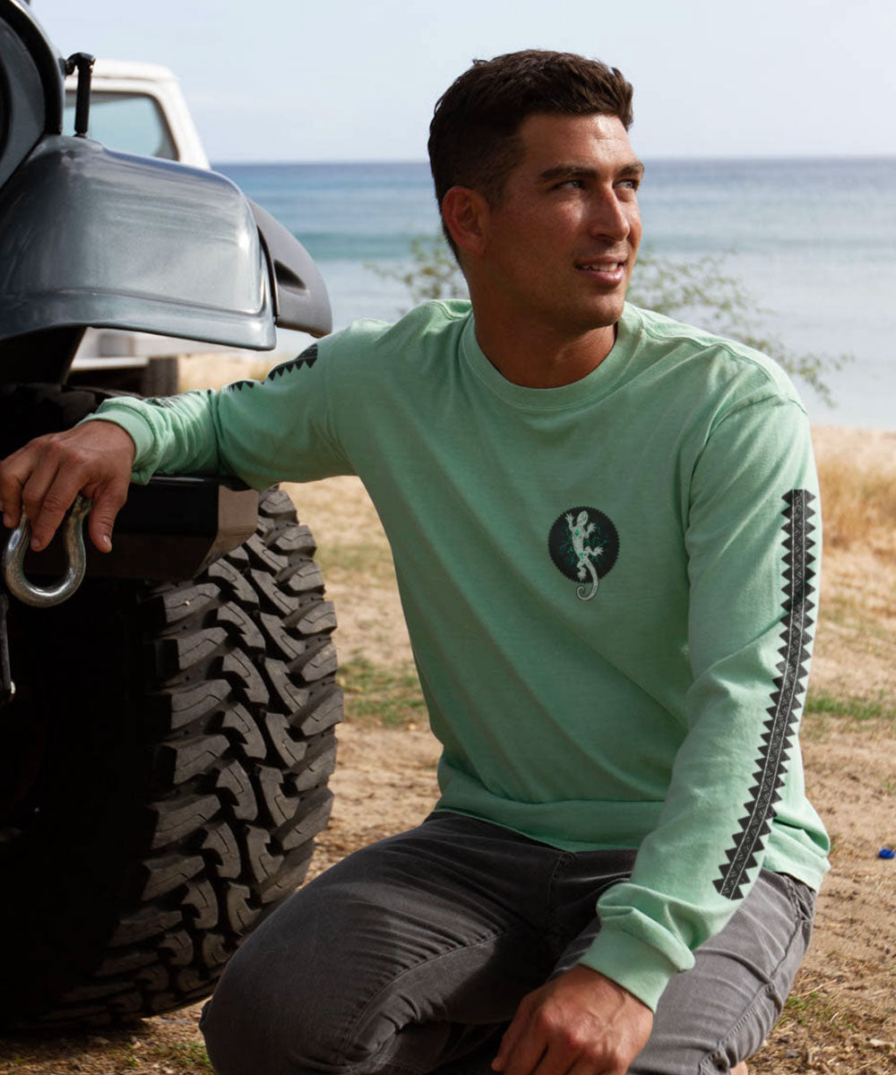 Gecko Sun - Key Lime Dyed Long Sleeve Crewneck T-Shirt 3 Gecko Sun - Key Lime Dyed Long Sleeve Crewneck T-Shirt