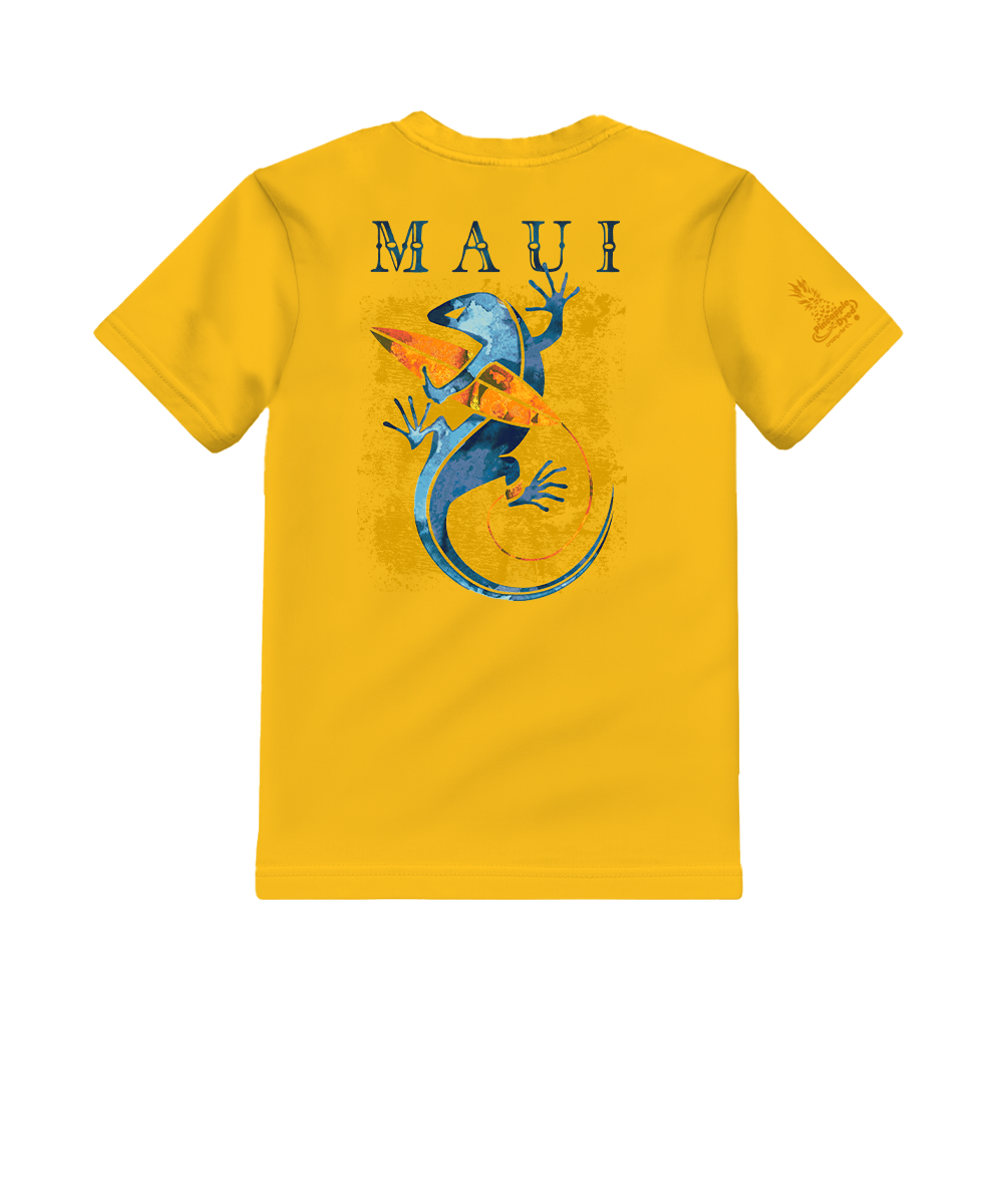 Gecko Watercolor - Pineapple Dyed Short Sleeve Crewneck T-Shirt