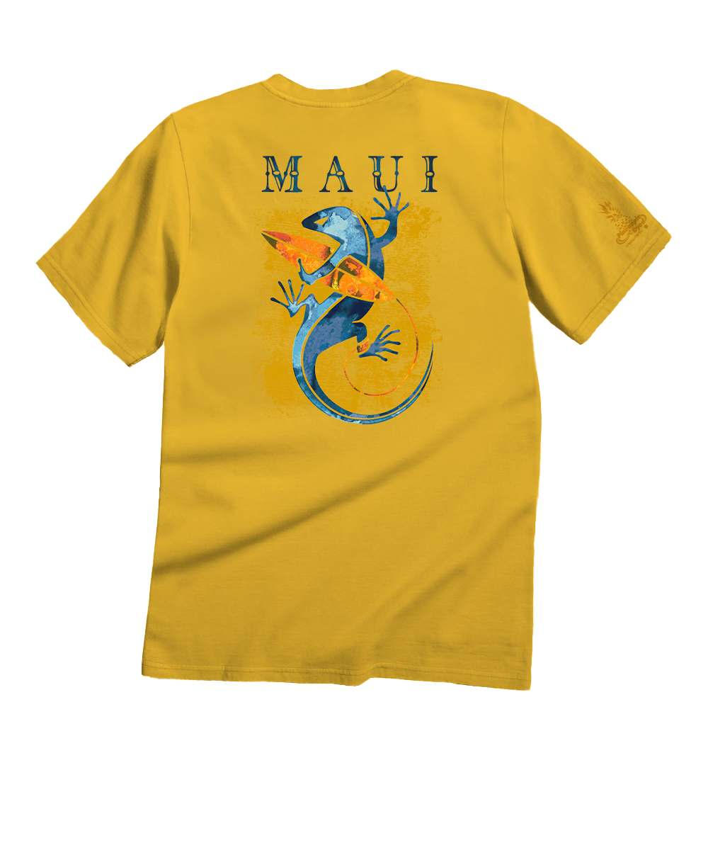 Gecko Watercolor - Pineapple Dyed Short Sleeve Crewneck T-Shirt