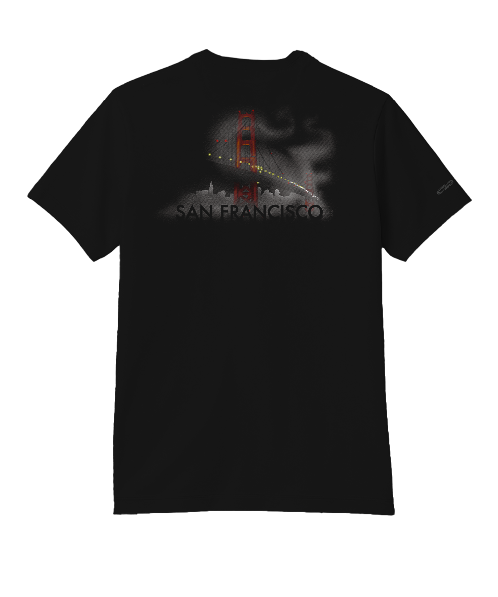 Golden Gate Fog - Jet Black Short Sleeve Pima T-Shirt 1 Golden Gate Fog - Jet Black Short Sleeve Pima T-Shirt